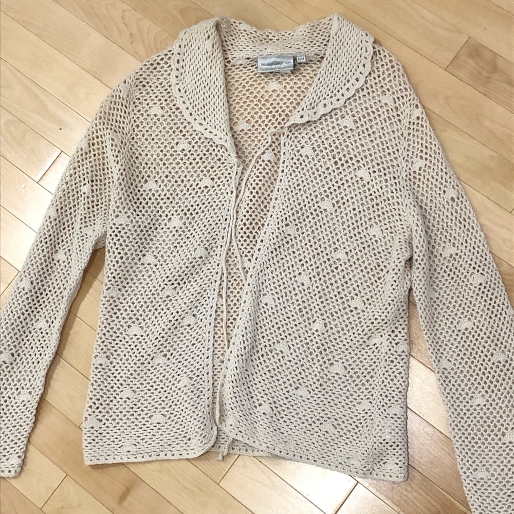 Vintage Cream Crochet Blouse